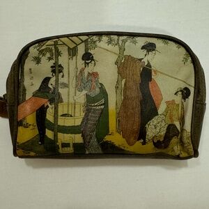 Vintage Icon Los Angeles leather "Tryptic of Girls" cosmetic pouch
